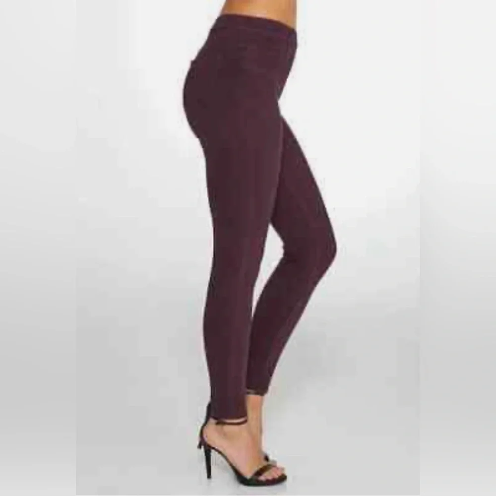 NWT Spanx Jean Ish Ankle Leggings in Burgundy Maroon Size Small